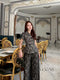 Premium Lace Collar Tops With Pleated Trousers